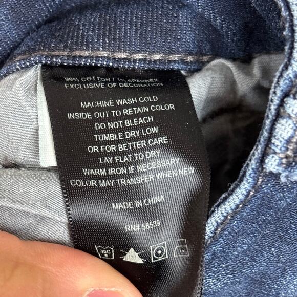 KUT women 8 straight leg dark wash denim jeans new distressed wash ankle - Picture 6 of 7